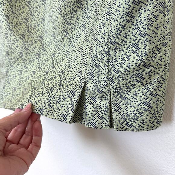 ELIE TAHARI Textured Pencil Skirt Green Geometric Lined Women M Classic Workwear - Picture 6 of 6